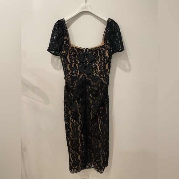 Self Portrait Black Cord Lace Midi Dress - Picture 2 of 4